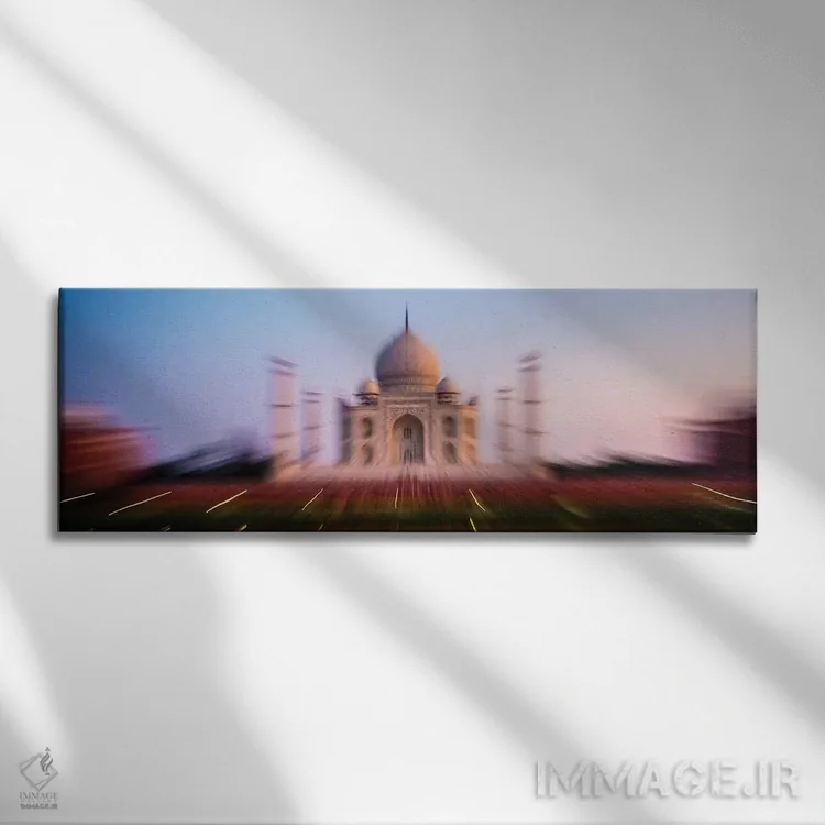 تابلو دکوراتیو "نمای خارجی تاج محل، آگرا، اوتار پرادش، هند" اثر پانورامیک ایمجز - نمای روبهرو روی دیوار