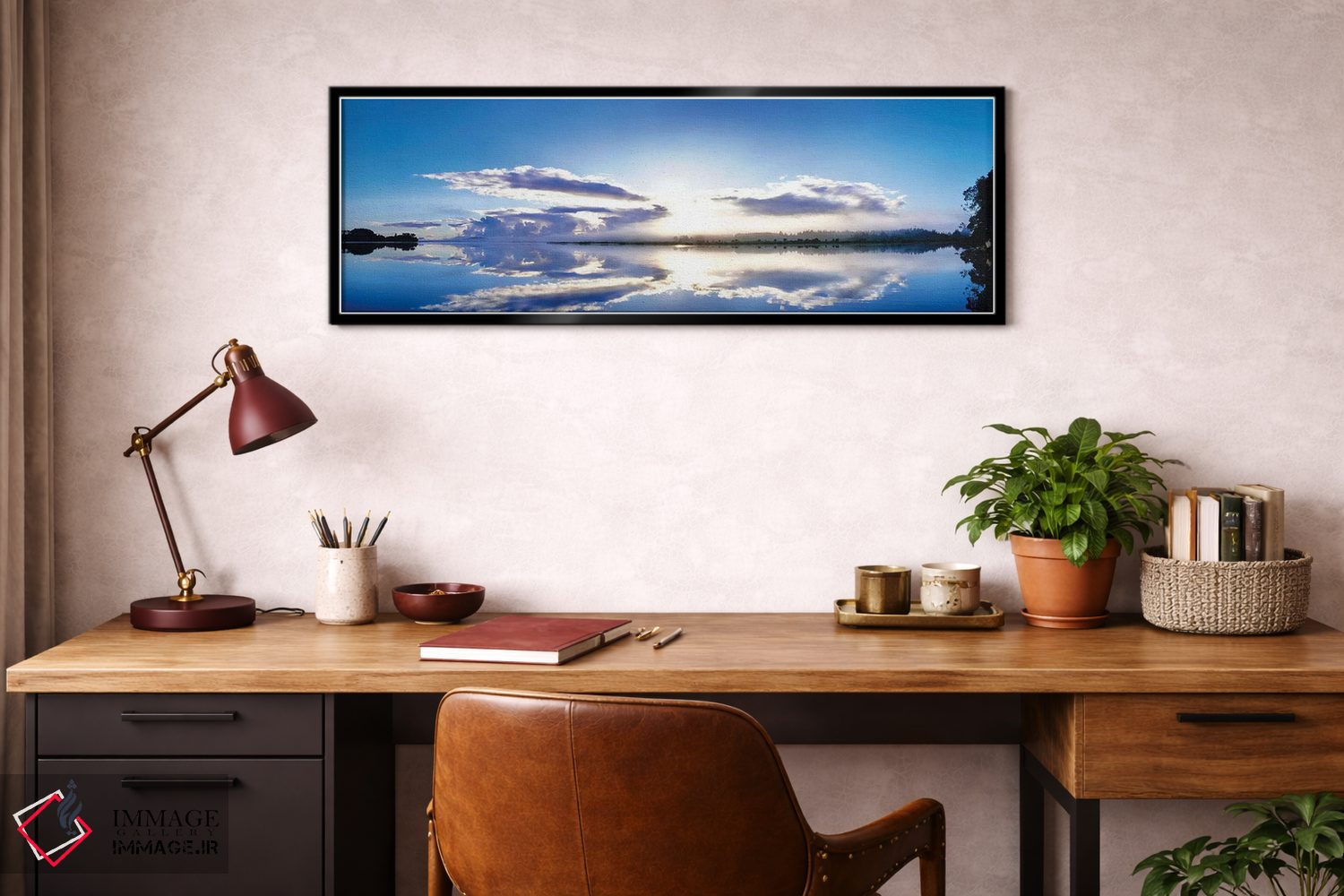 تابلو دکوراتیو "طلوع خورشید منعکس شده بر روی آب، مانگاواهی، نورتلند، ن… اثر پانورامیک ایمجز - D2B