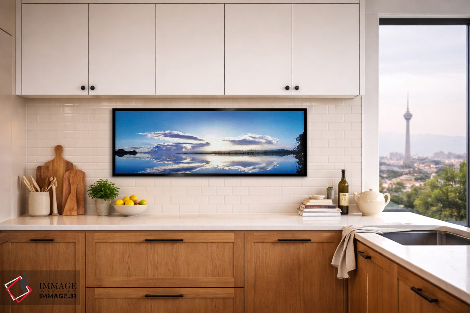 تابلو دکوراتیو "طلوع خورشید منعکس شده بر روی آب، مانگاواهی، نورتلند، ن… اثر پانورامیک ایمجز - D5B