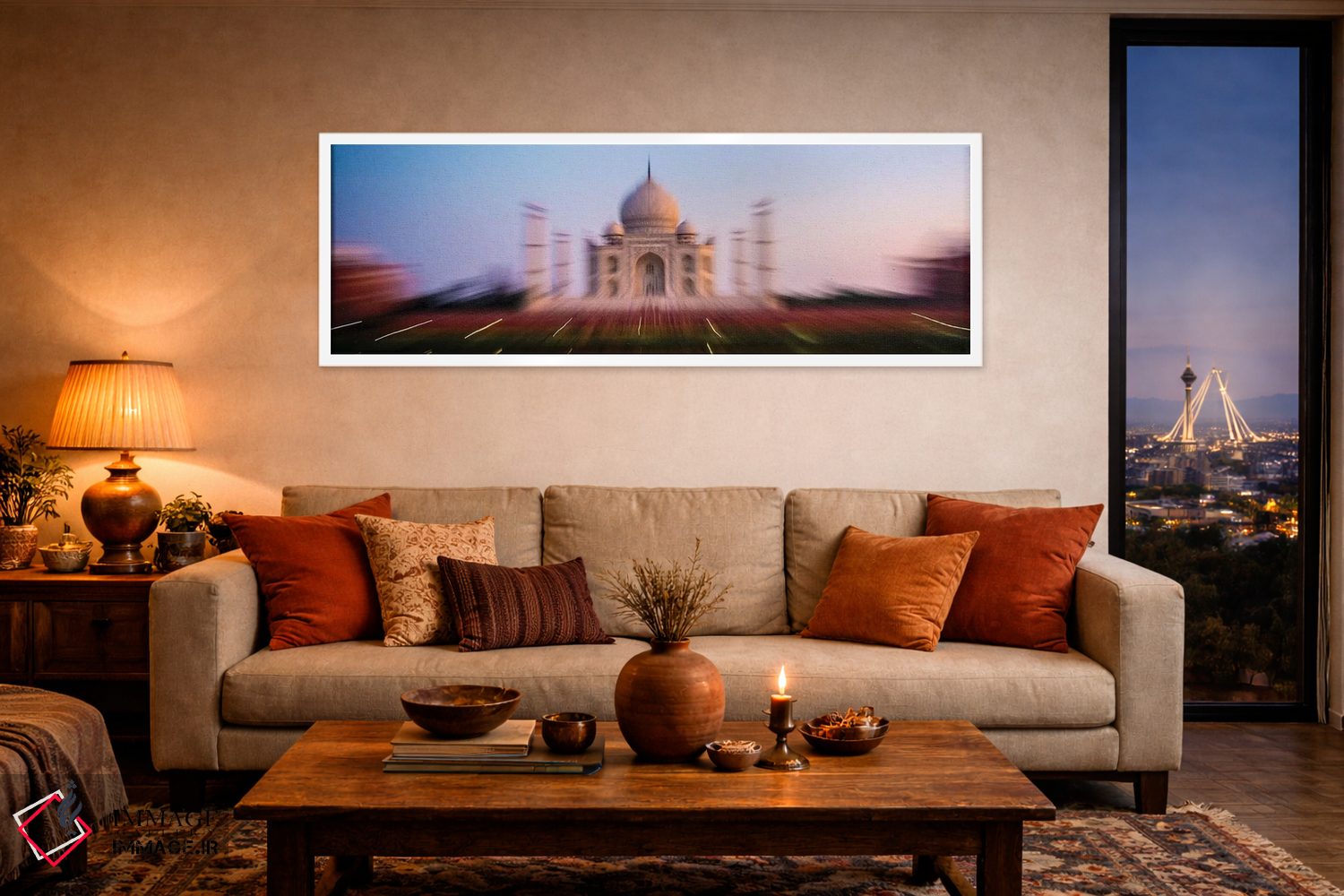تابلو دکوراتیو "نمای خارجی تاج محل، آگرا، اوتار پرادش، هند" اثر پانورامیک ایمجز - D4W