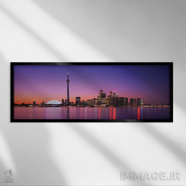 تابلو دکوراتیو "نمایی از آسمان شب بر فراز تورنتو، اونتاریو، کانادا" اثر پانورامیک ایمجز - نمای قابدار مشکی