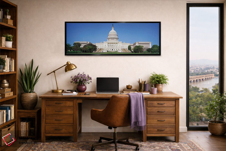تابلو دکوراتیو "ساختمان کنگره ایالات متحده، واشنگتن دی.سی، ایالات متحد… اثر پانورامیک ایمجز - D3B