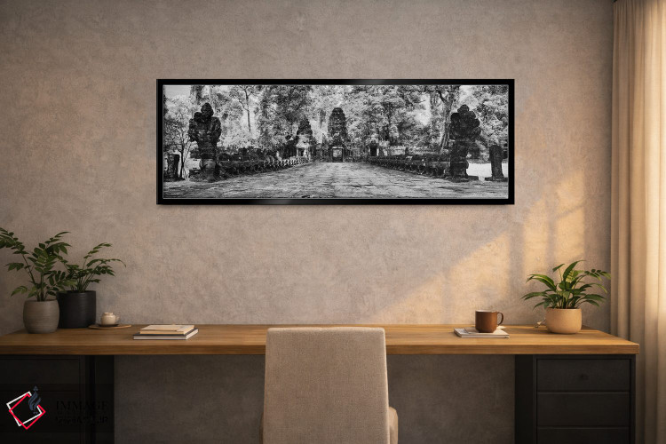 تابلو دکوراتیو "دروازه غربی معبد خمری پراه خان، سیه ریاپ، کامبوج" اثر پانورامیک ایمجز - D2B