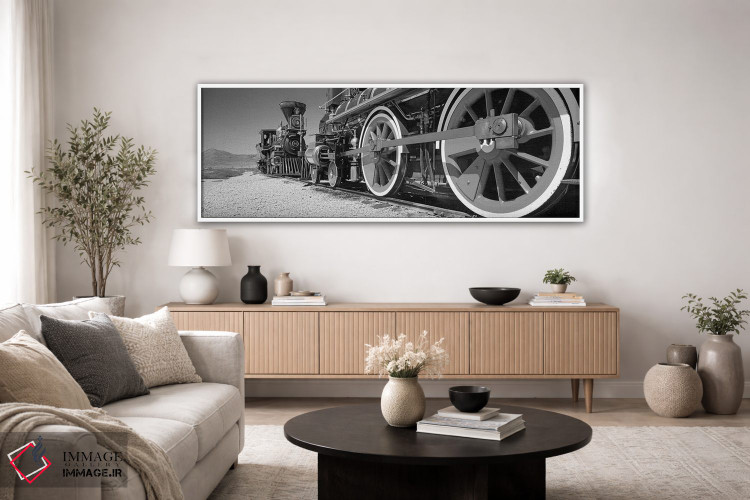 تابلو دکوراتیو "موتور قطار بر روی ریل، سایت تاریخی اسپایک طلایی، یوتا… اثر پانورامیک ایمجز - D3W