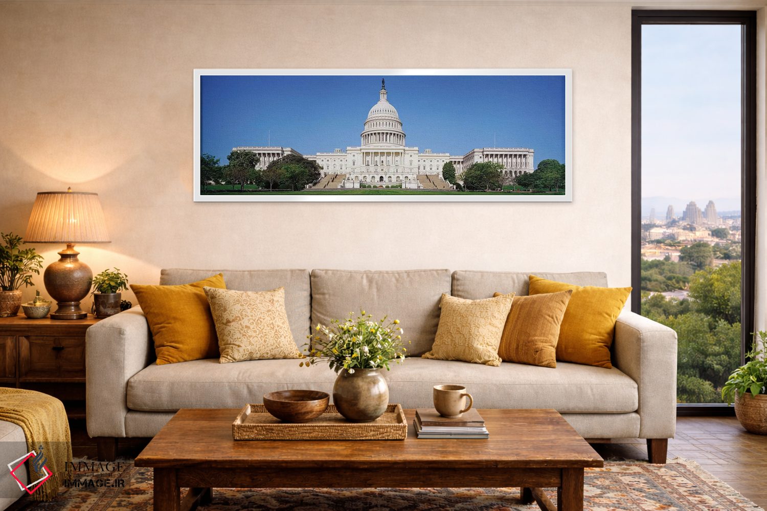 تابلو دکوراتیو "ساختمان کنگره ایالات متحده، واشنگتن دی.سی، ایالات متحد… اثر پانورامیک ایمجز - D5W