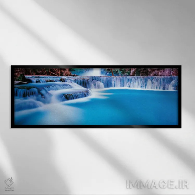 تابلو دکوراتیو "آبشار در یک جنگل، آبشار مونی، دره هاواسو، منطقه رزرویش… اثر پانورامیک ایمجز - نمای قابدار مشکی