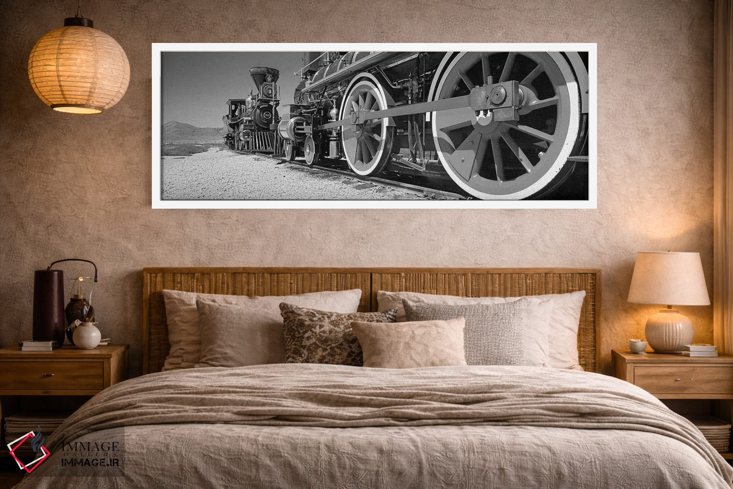 تابلو دکوراتیو "موتور قطار بر روی ریل، سایت تاریخی اسپایک طلایی، یوتا… اثر پانورامیک ایمجز - D4W