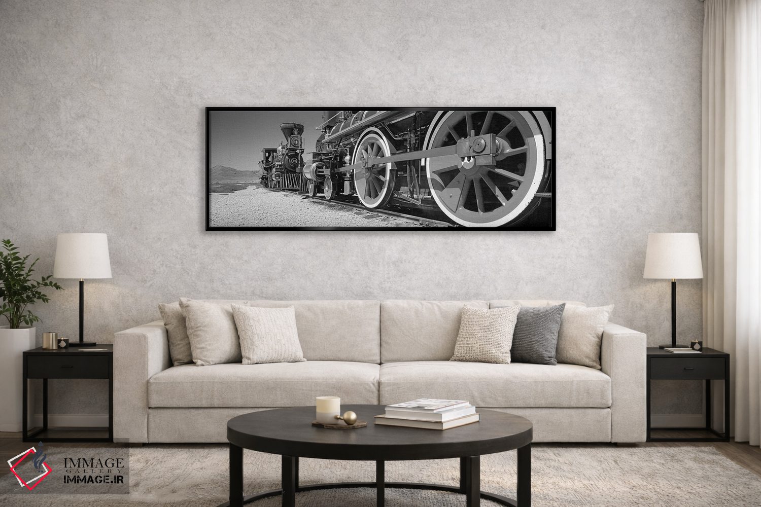 تابلو دکوراتیو "موتور قطار بر روی ریل، سایت تاریخی اسپایک طلایی، یوتا… اثر پانورامیک ایمجز - D6B