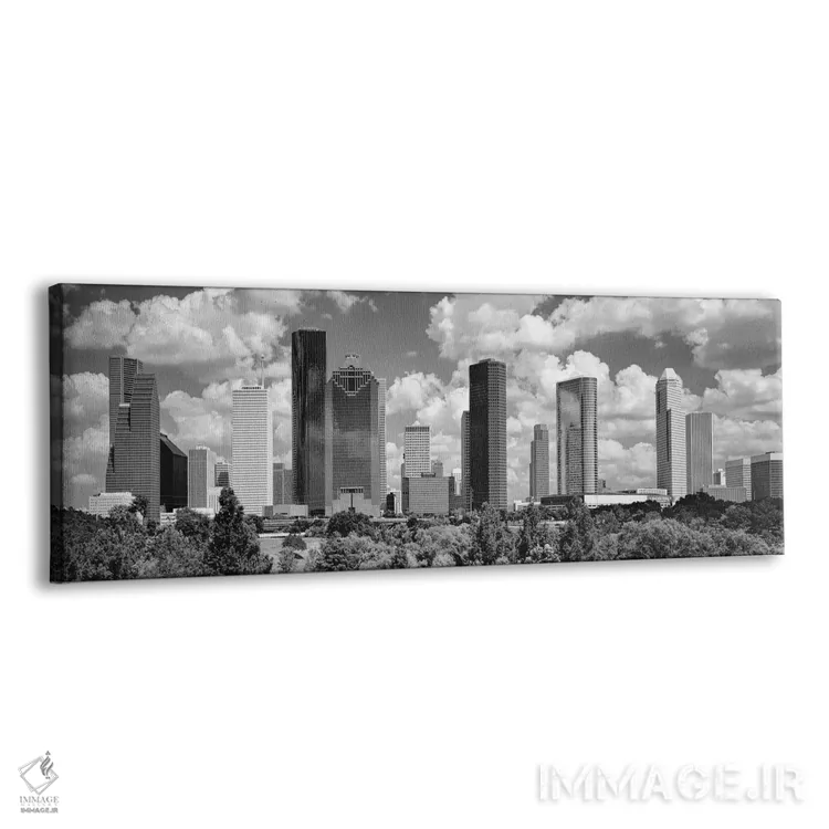 تابلو دکوراتیو آسمان خراش ها در یک شهر، هیوستون، تگزاس، ایالات متحده آ… اثر پانورامیک ایمجز - نمای پرسپکتیو محصول