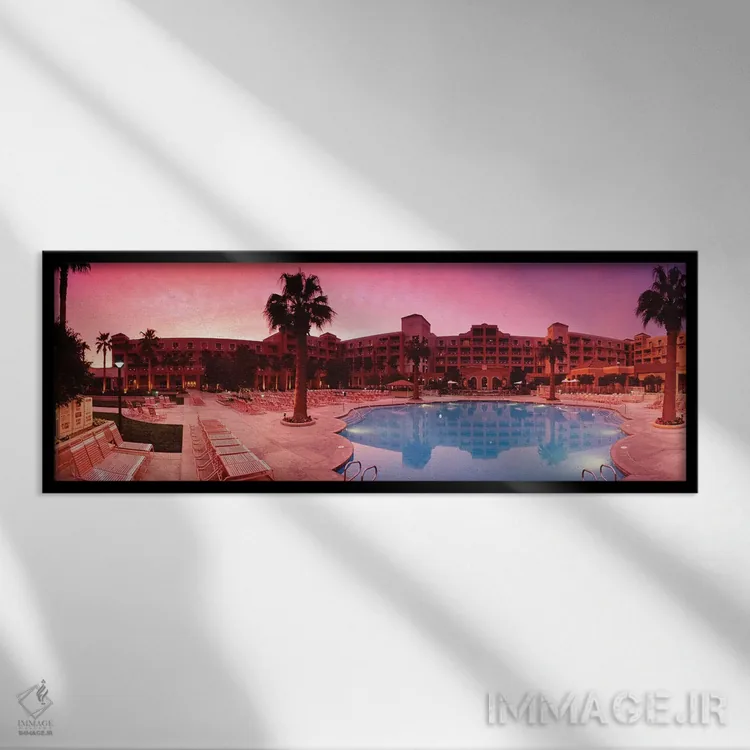 تابلو دکوراتیو استراحتگاه پالم اسپرینگز اثر پانورامیک ایمجز - نمای قابدار مشکی