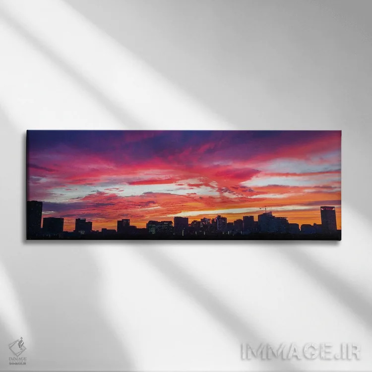 تابلو دکوراتیو چشم انداز غروب رو به مرکز پزشکی و دانشگاه رایس، هیوستون… اثر پانورامیک ایمجز - نمای روبهرو روی دیوار