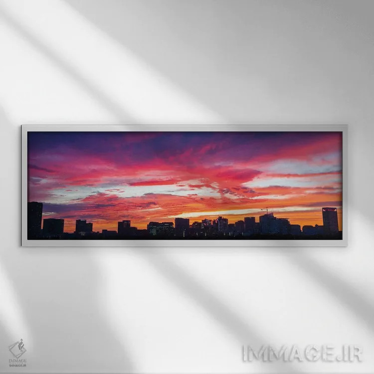 تابلو دکوراتیو چشم انداز غروب رو به مرکز پزشکی و دانشگاه رایس، هیوستون… اثر پانورامیک ایمجز - نمای قابدار سفید