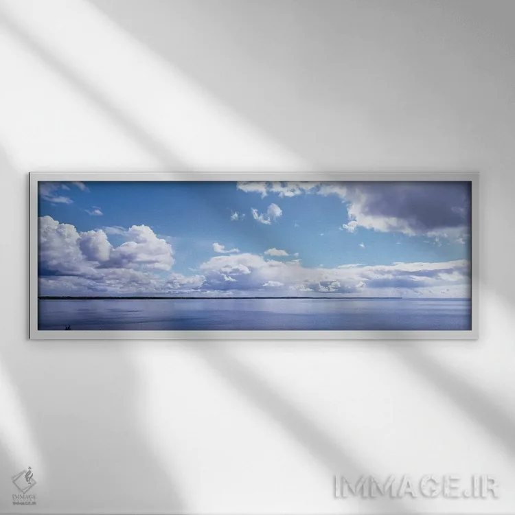 تابلو دکوراتیو ابرها بر فراز دریاچه، جاده ۲، دریاچه میشیگان، میشیگان… اثر پانورامیک ایمجز - نمای قابدار سفید