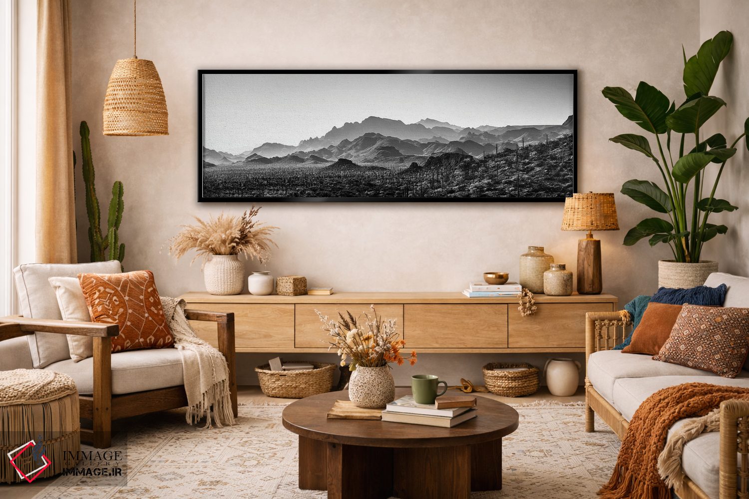 تابلو دکوراتیو منظره سیاه و سفید با نمایی از بیابان، baja کالیفرنیا سو… اثر پانورامیک ایمجز - D4B