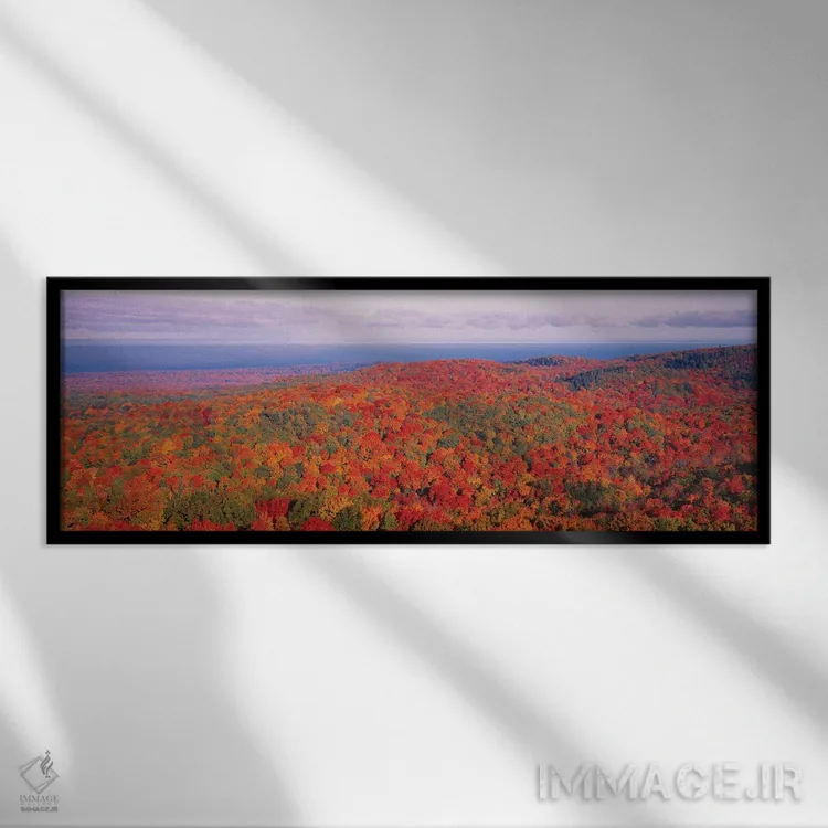 تابلو دکوراتیو قله اوج پاییز در پارک ایالتی ویرجینیای کوه های خارپشت… اثر پانورامیک ایمجز - نمای قابدار مشکی