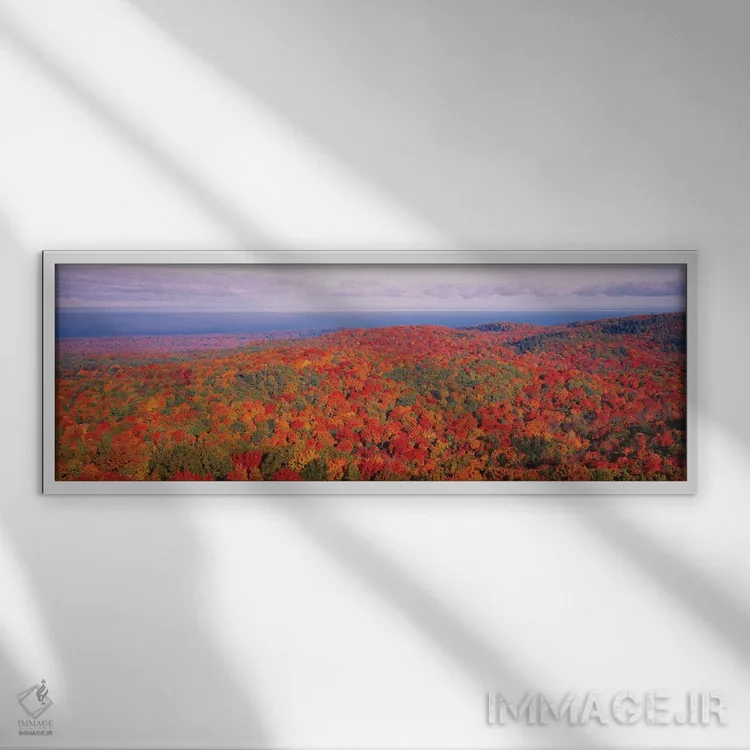تابلو دکوراتیو قله اوج پاییز در پارک ایالتی ویرجینیای کوه های خارپشت… اثر پانورامیک ایمجز - نمای قابدار سفید