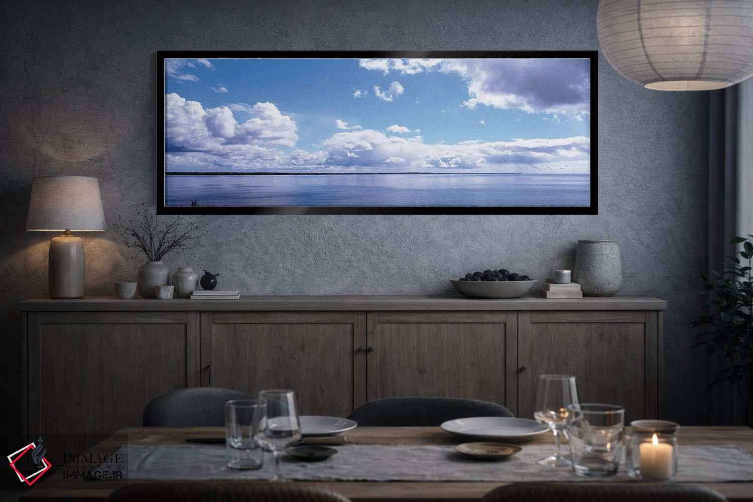 تابلو دکوراتیو ابرها بر فراز دریاچه، جاده ۲، دریاچه میشیگان، میشیگان… اثر پانورامیک ایمجز - D4B