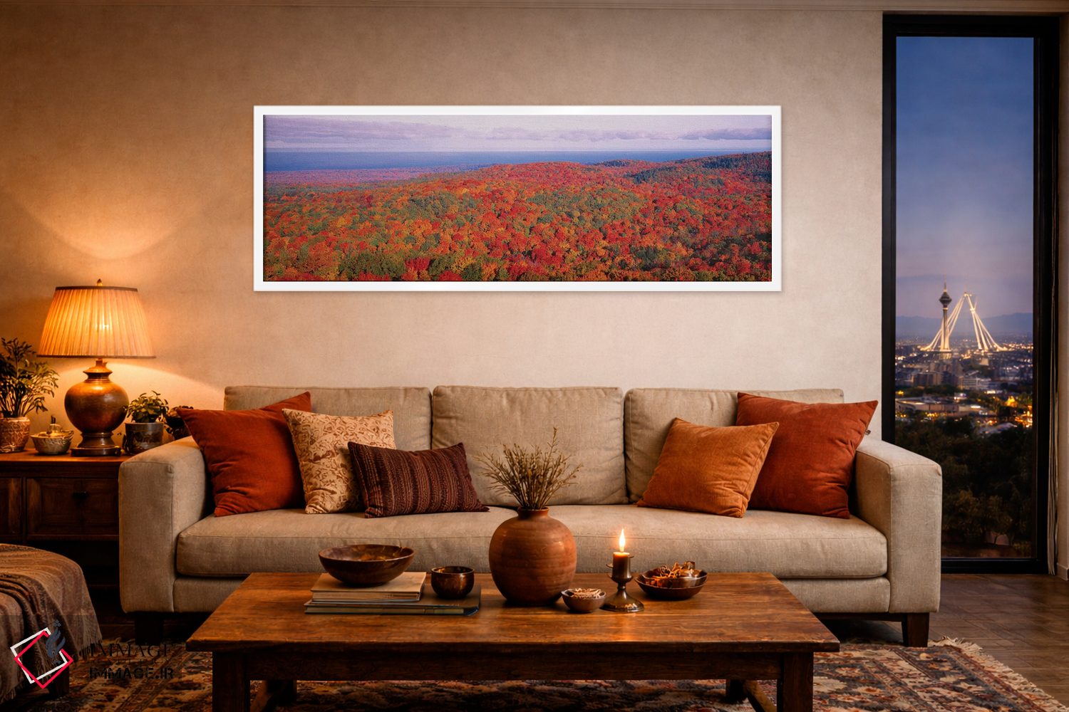 تابلو دکوراتیو قله اوج پاییز در پارک ایالتی ویرجینیای کوه های خارپشت… اثر پانورامیک ایمجز - D3W