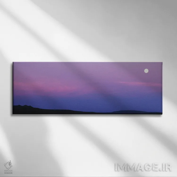 تابلو دکوراتیو ماه کامل در حال غروب بر فراز تریس اورخاس، نیومکزیکو، ای… اثر پانورامیک ایمجز - نمای روبهرو روی دیوار