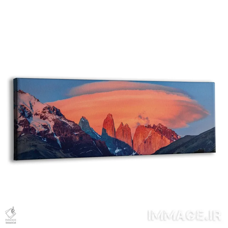 تابلو دکوراتیو منظره ای با کوه ها در هنگام غروب، پارک ملی تورس دل پاین… اثر پانورامیک ایمجز - نمای پرسپکتیو محصول