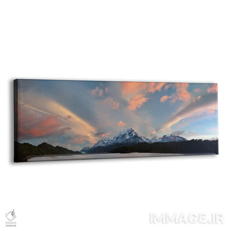 تابلو دکوراتیو منظره ای با دریاچه گری و کوه ها در هنگام غروب، پاتاگونی… اثر پانورامیک ایمجز - نمای پرسپکتیو محصول