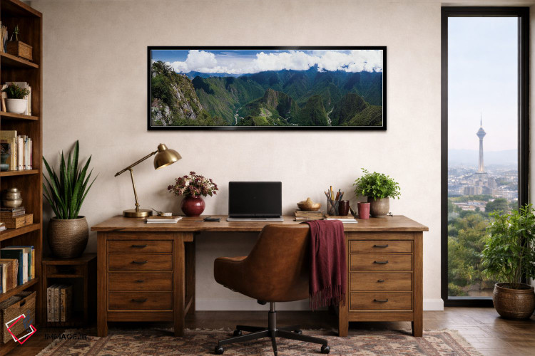 تابلو دکوراتیو خرابه های اینکا در ماچو پیکچو و قله هوئینا پیکچو، آگوآس… اثر پانورامیک ایمجز - D2B