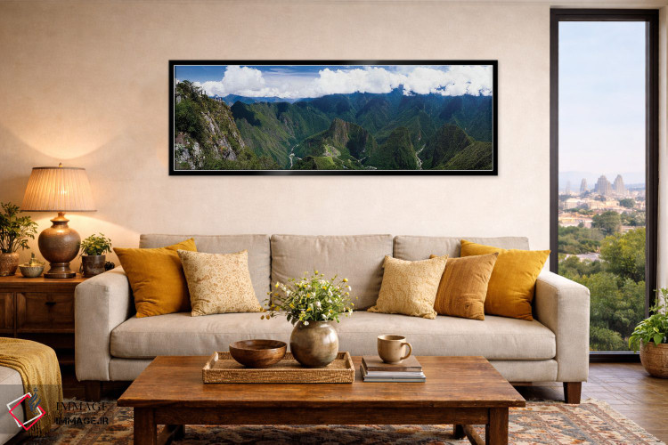 تابلو دکوراتیو خرابه های اینکا در ماچو پیکچو و قله هوئینا پیکچو، آگوآس… اثر پانورامیک ایمجز - D6B