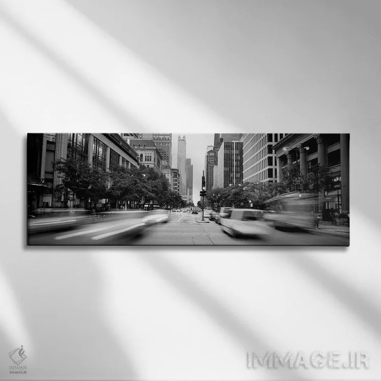 تابلو دکوراتیو خیابان میشیگان، شیکاگو، ایلی نوی، ایالات متحده آمریکا اثر پانورامیک ایمجز - نمای روبهرو روی دیوار
