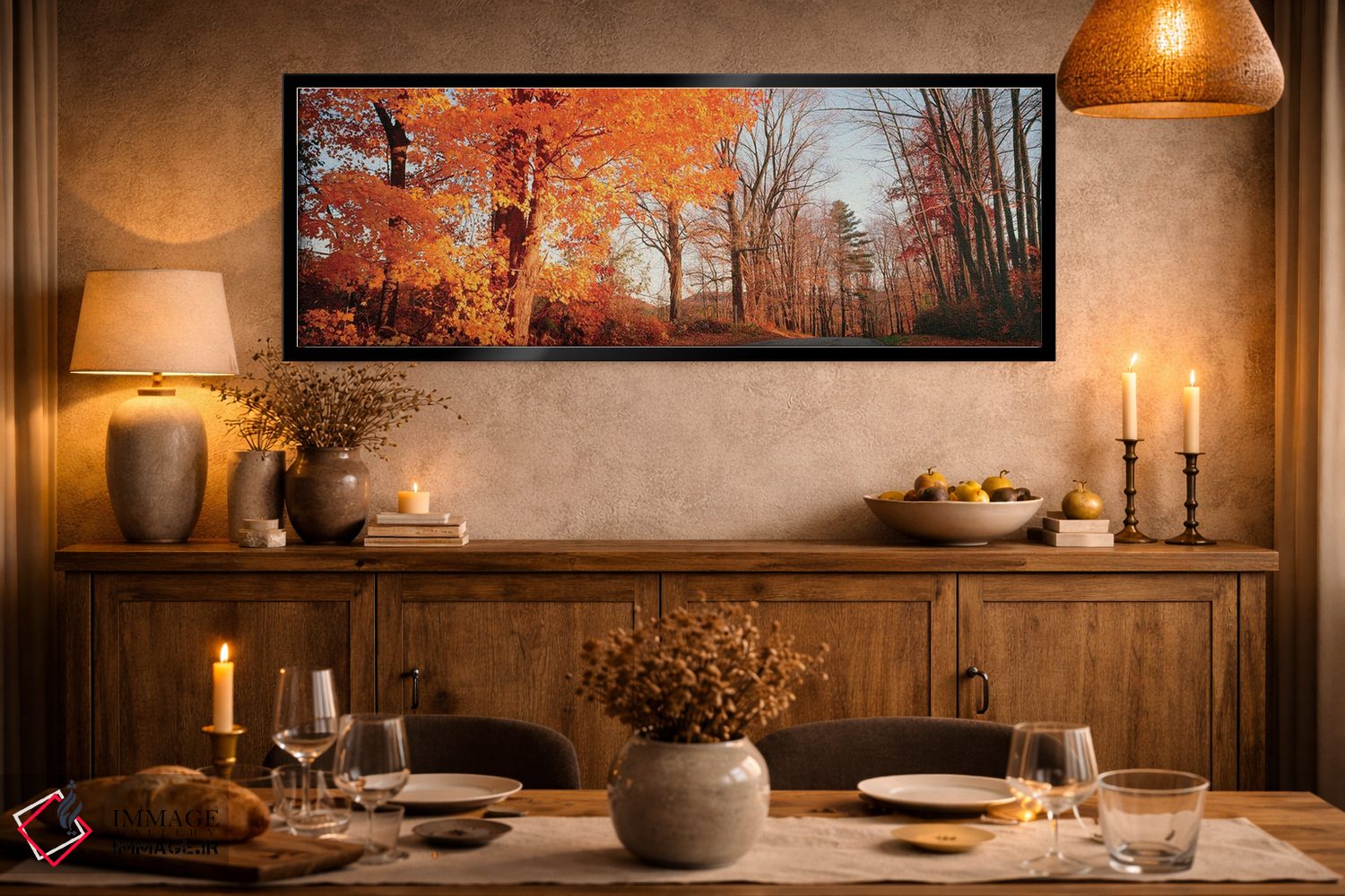 تابلو دکوراتیو درخت افرا در پاییز، تپه های لیچفیلد، کانکتیکات، ایالات… اثر پانورامیک ایمجز - D2B