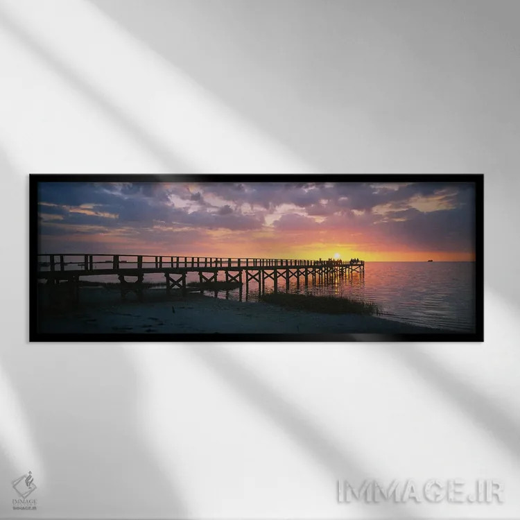 تابلو دکوراتیو Crystal Beach, Florida, USA" - "پیری بر روی ساحل، ساحل… اثر پانورامیک ایمجز - نمای قابدار مشکی