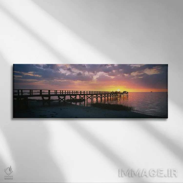 تابلو دکوراتیو Crystal Beach, Florida, USA" - "پیری بر روی ساحل، ساحل… اثر پانورامیک ایمجز - نمای روبهرو روی دیوار