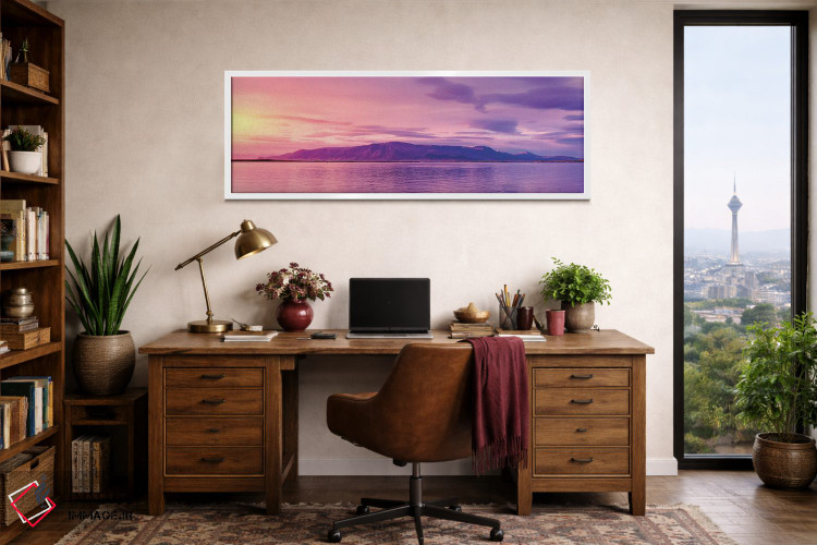 تابلو دکوراتیو Reykjavik, Iceland" - "کوه اسجا در غروب، ریکیاویک، ایسل… اثر پانورامیک ایمجز - D1W