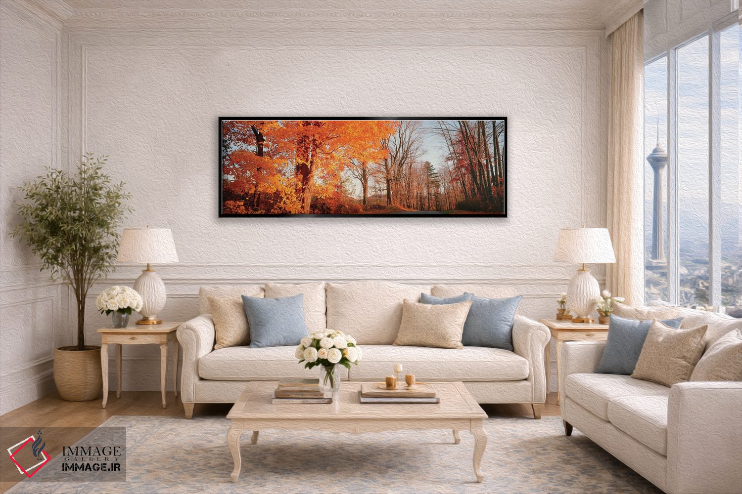 تابلو دکوراتیو درخت افرا در پاییز، تپه های لیچفیلد، کانکتیکات، ایالات… اثر پانورامیک ایمجز - D6B