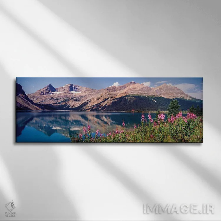 تابلو دکوراتیو Bow Lake, Mt. Jimmy Simpson, Alberta, Canada" - "بازتاب… اثر پانورامیک ایمجز - نمای روبهرو روی دیوار