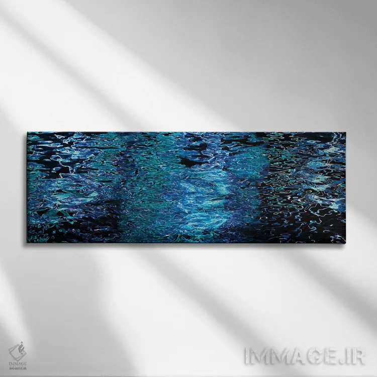 تابلو دکوراتیو انعکاس ها بر سطح آب در شب اثر پانورامیک ایمجز - نمای روبهرو روی دیوار