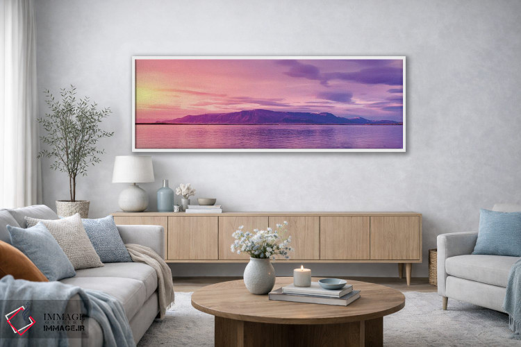 تابلو دکوراتیو Reykjavik, Iceland" - "کوه اسجا در غروب، ریکیاویک، ایسل… اثر پانورامیک ایمجز - D3W