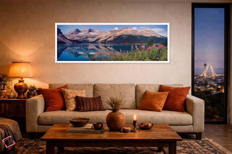 تابلو دکوراتیو Bow Lake, Mt. Jimmy Simpson, Alberta, Canada" - "بازتاب… اثر پانورامیک ایمجز - D3W