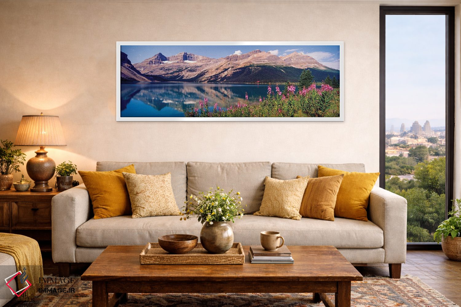 تابلو دکوراتیو Bow Lake, Mt. Jimmy Simpson, Alberta, Canada" - "بازتاب… اثر پانورامیک ایمجز - D4W