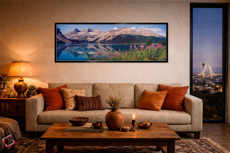 تابلو دکوراتیو Bow Lake, Mt. Jimmy Simpson, Alberta, Canada" - "بازتاب… اثر پانورامیک ایمجز - D6B
