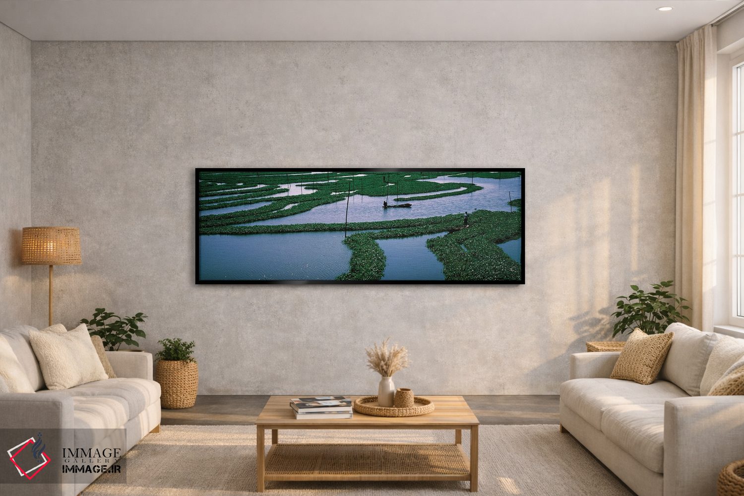 تابلو دکوراتیو Phnom Penh, Cambodia" - "کشت جلبک دریایی در مزرعه ماهی… اثر پانورامیک ایمجز - D3B