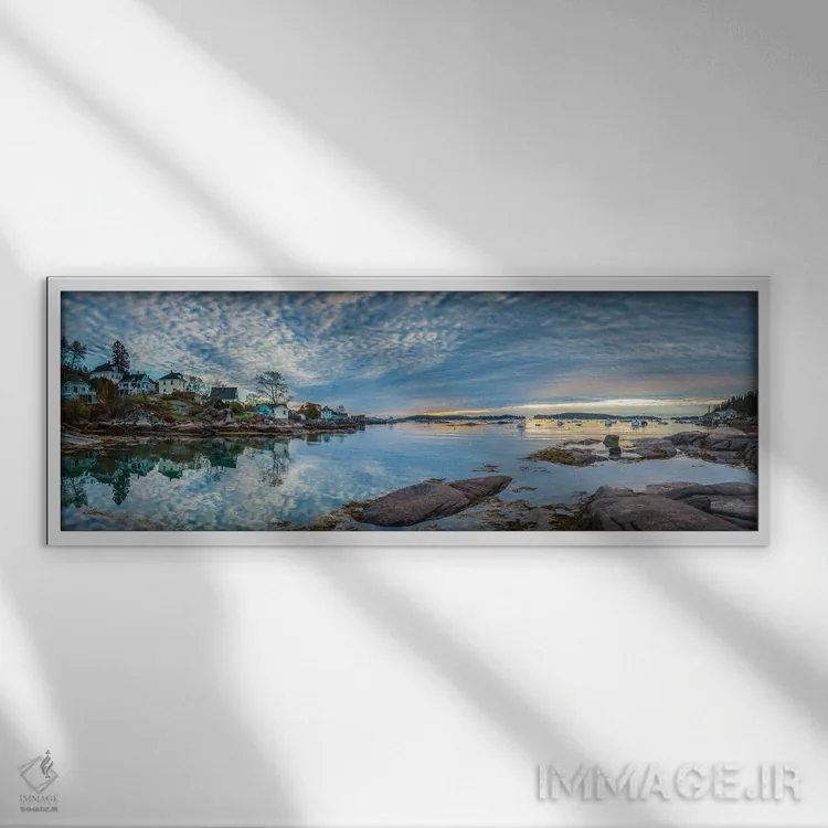 تابلو دکوراتیو Maine, Stonington, Stonington Harbor, Dawn" - "ایالات م… اثر پانورامیک ایمجز - نمای قابدار سفید