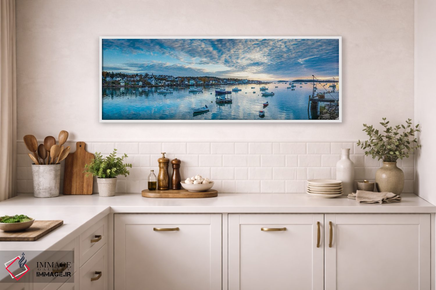 تابلو دکوراتیو Maine, Stonington, Stonington Harbor, Dawn" - "ایالات م… اثر پانورامیک ایمجز - D1W