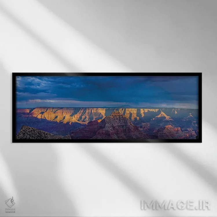 تابلو دکوراتیو Grand Canyon, Arizona, USA" - "نمایی از آسمان دراماتیک… اثر پانورامیک ایمجز - نمای قابدار مشکی
