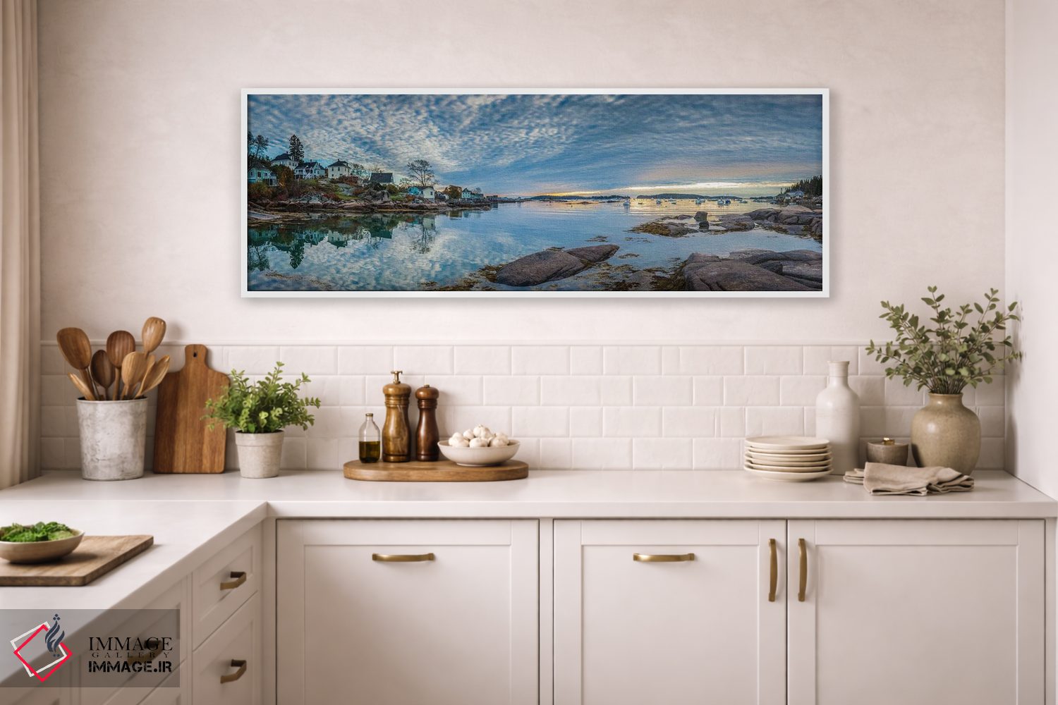 تابلو دکوراتیو Maine, Stonington, Stonington Harbor, Dawn" - "ایالات م… اثر پانورامیک ایمجز - D1W
