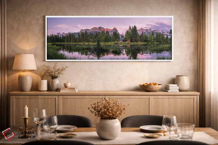 تابلو دکوراتیو Spring Creek Pond, Alberta, Canada" - "نمایی از دریاچه… اثر پانورامیک ایمجز - D2W
