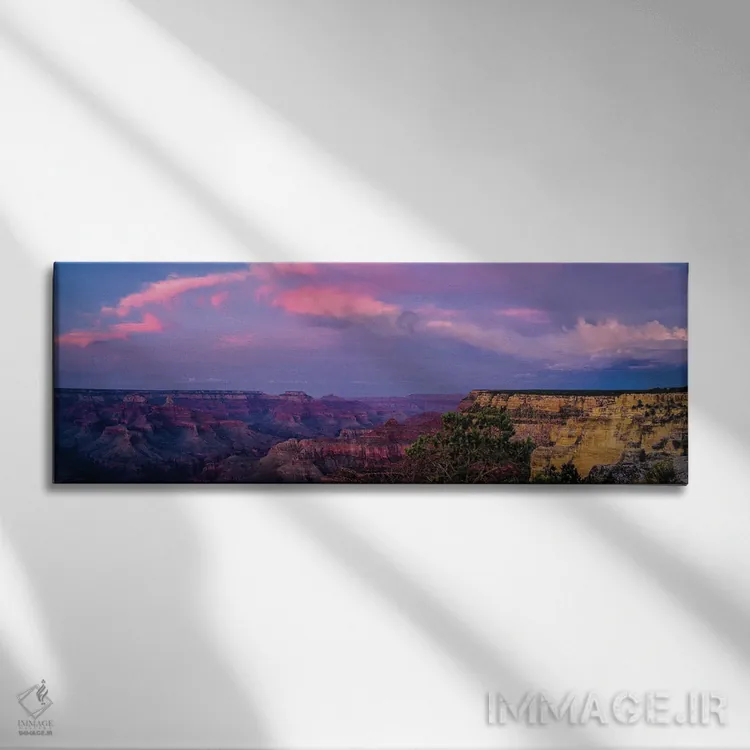 تابلو دکوراتیو Grand Canyon, Arizona, USA" - "نمایی از غروب آفتاب بر ف… اثر پانورامیک ایمجز - نمای روبهرو روی دیوار