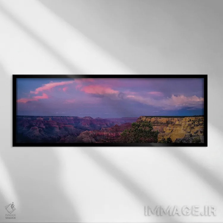 تابلو دکوراتیو Grand Canyon, Arizona, USA" - "نمایی از غروب آفتاب بر ف… اثر پانورامیک ایمجز - نمای قابدار مشکی