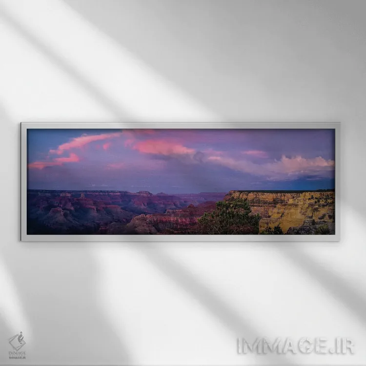 تابلو دکوراتیو Grand Canyon, Arizona, USA" - "نمایی از غروب آفتاب بر ف… اثر پانورامیک ایمجز - نمای قابدار سفید