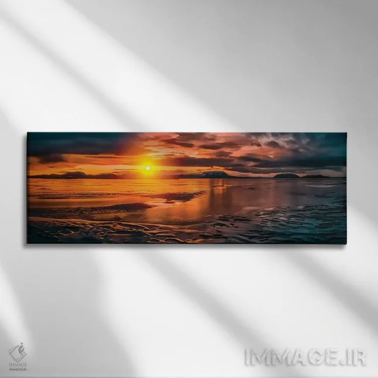 تابلو دکوراتیو Lake Myvatn, Iceland" - "غروب زمستانی، دریاچه میواتن، ا… اثر پانورامیک ایمجز - نمای روبهرو روی دیوار