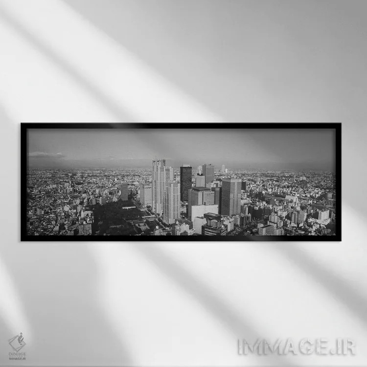 تابلو دکوراتیو Tokyo Prefecture, Japan,نمای هوایی از یک شهر، استان توک… اثر پانورامیک ایمجز - نمای قابدار مشکی